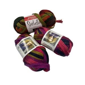 Premier Yarns Starbella Autumn & Coats & Clark Sashay‎ Mambo Yarn Lot of 3